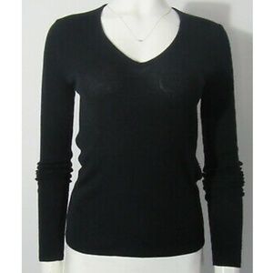 Hermes black v neck long sleeve sweater